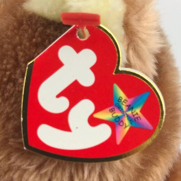 Ty Beanie Buddy Always Bear Plush 9" Brown Red Rose 2005 Stuffed Animal Tags - Picture 9 of 13